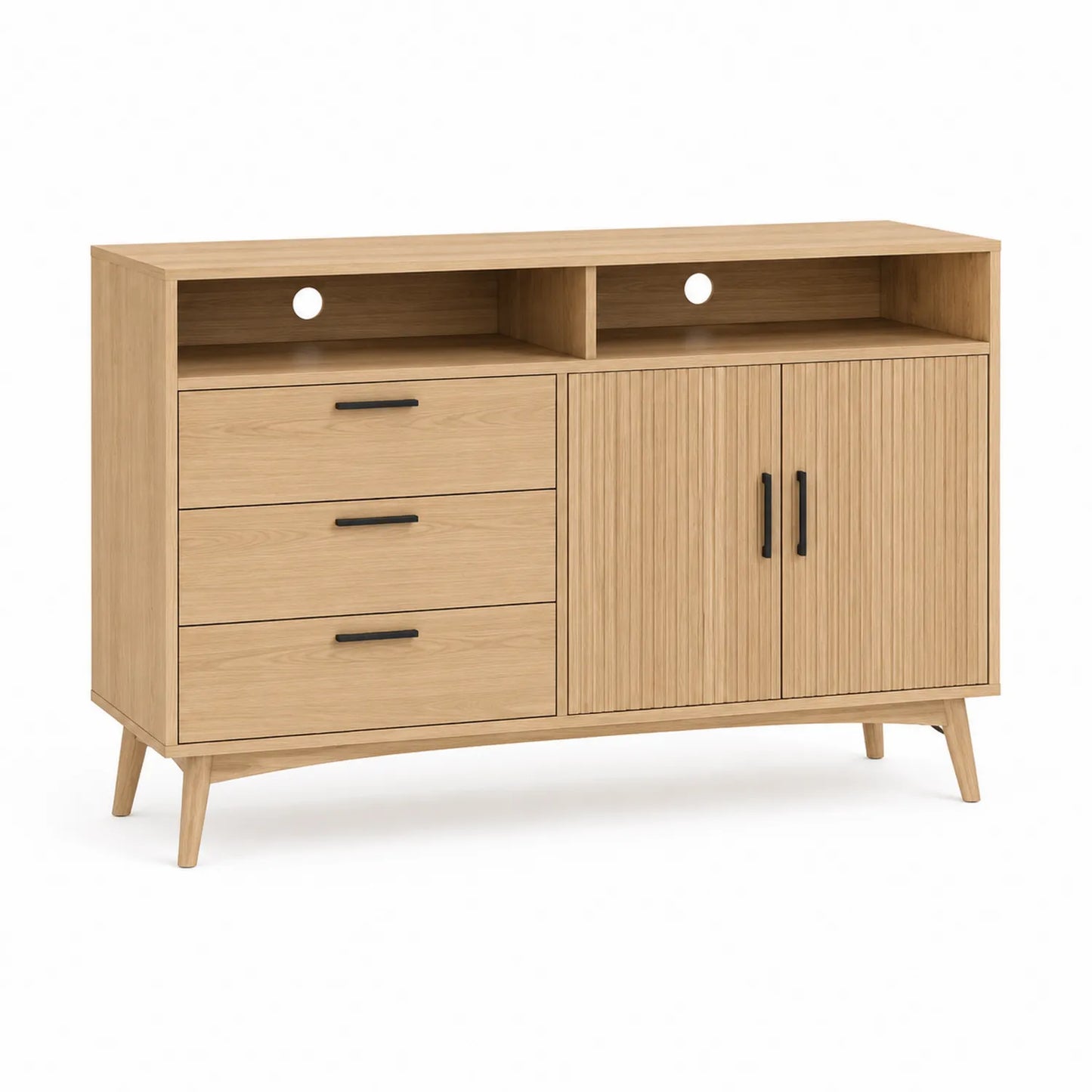 Credenza in legno con tre cassetti e due ante