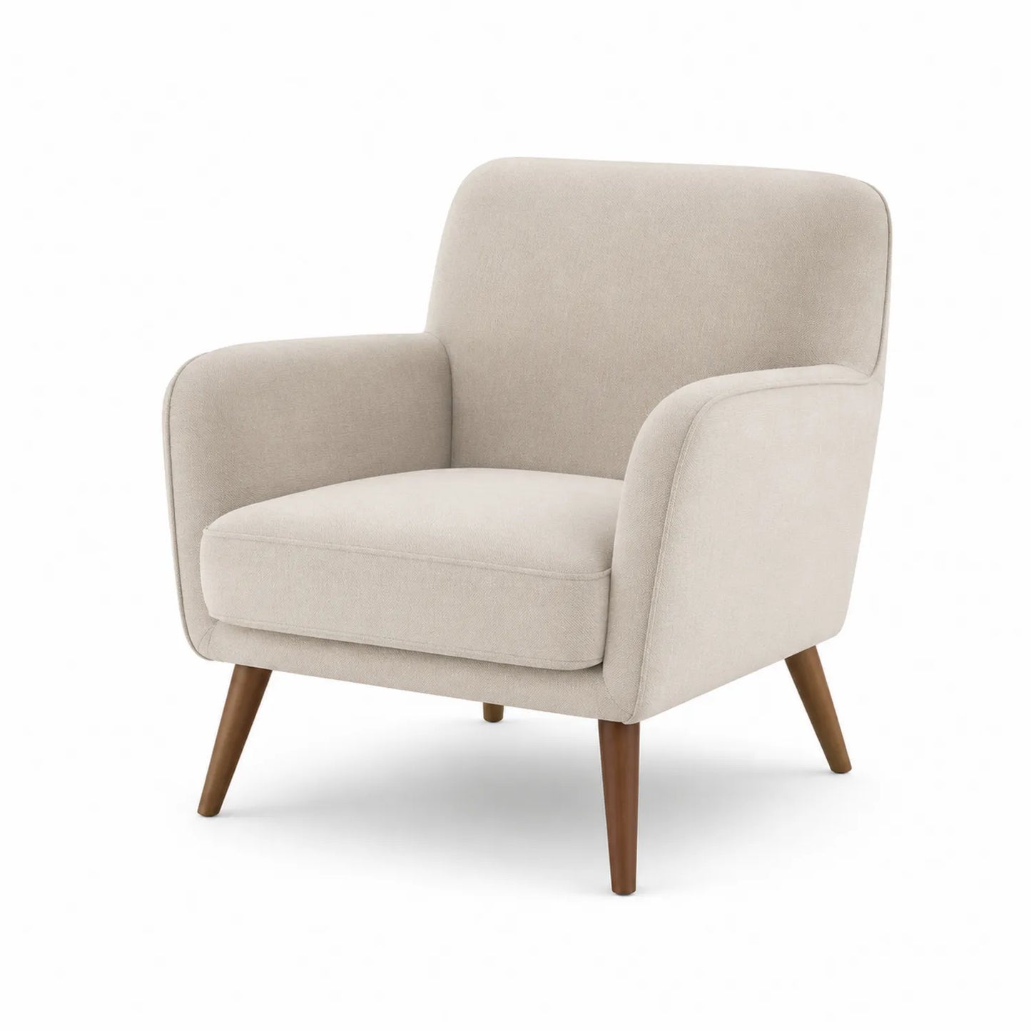 Poltrona in tessuto con gambe in legno