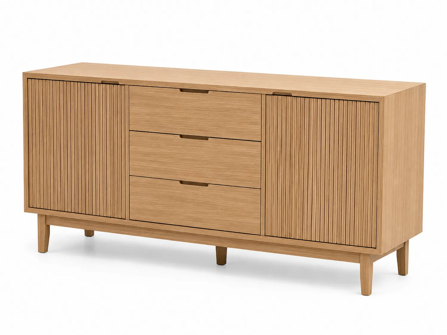 Credenza in legno con ante e cassetti 160x45x80 cm