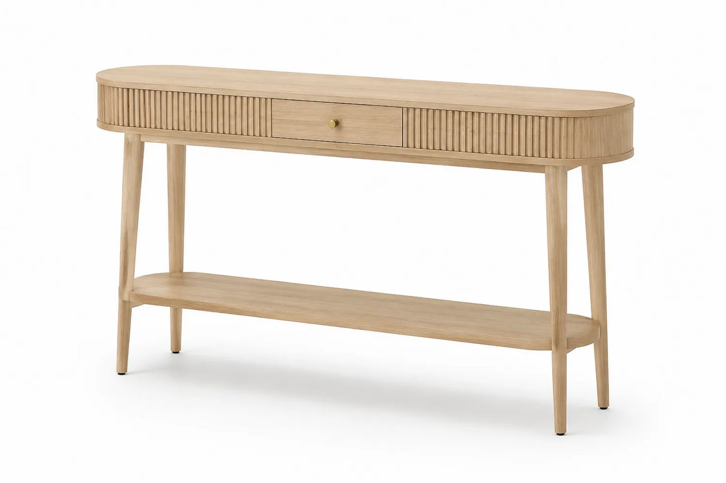 Consolle Ovale in Rovere con Cassetto