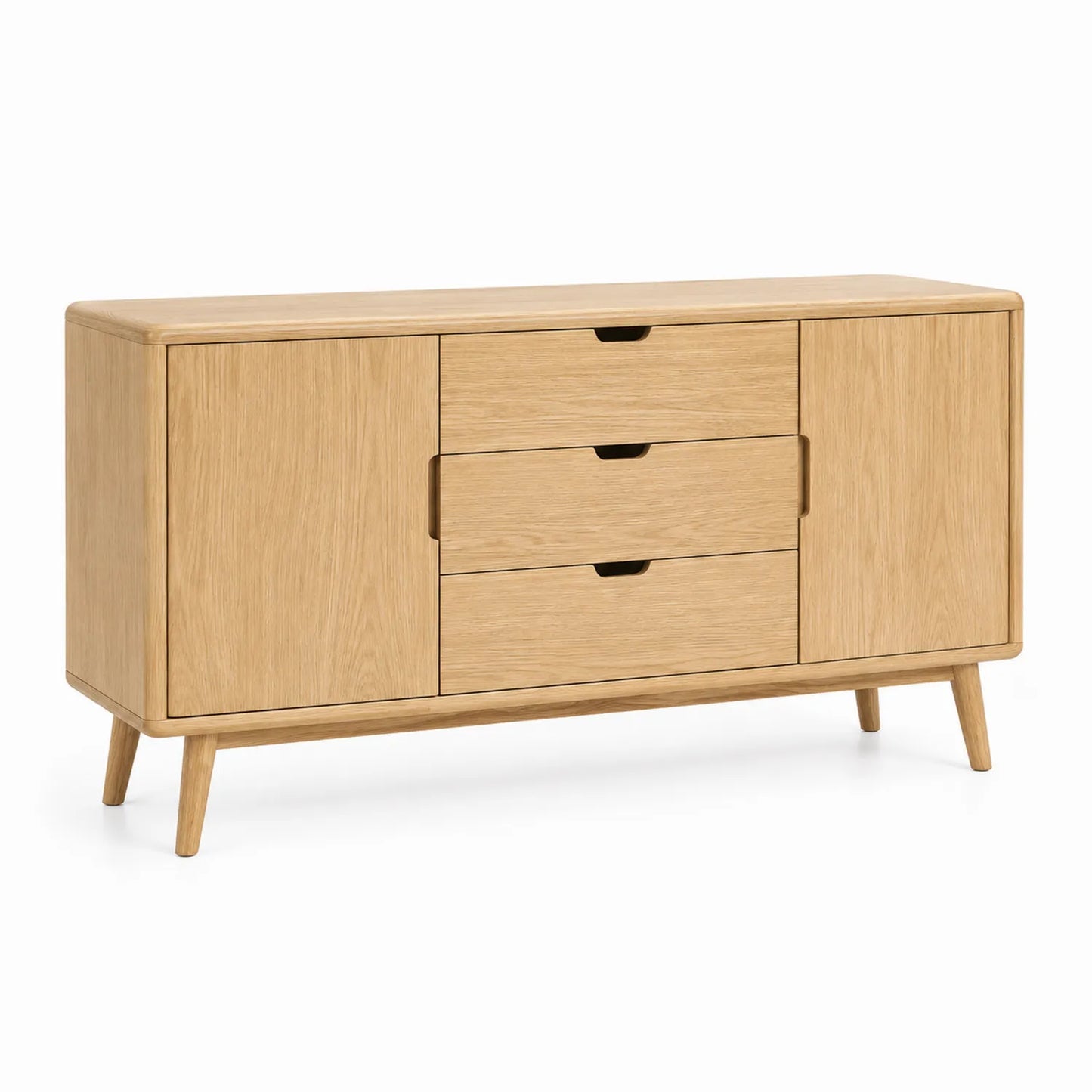 Credenza in legno di quercia con 2 ante e 3 cassetti