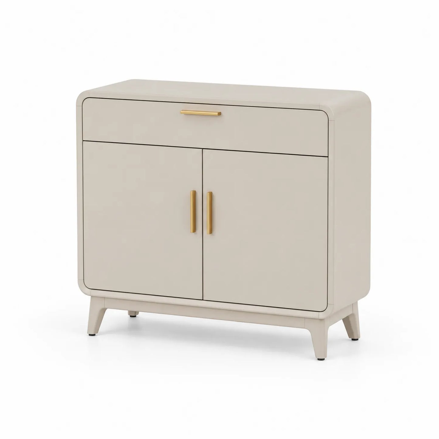 Credenza in MDF Beige con Metallo Dorato