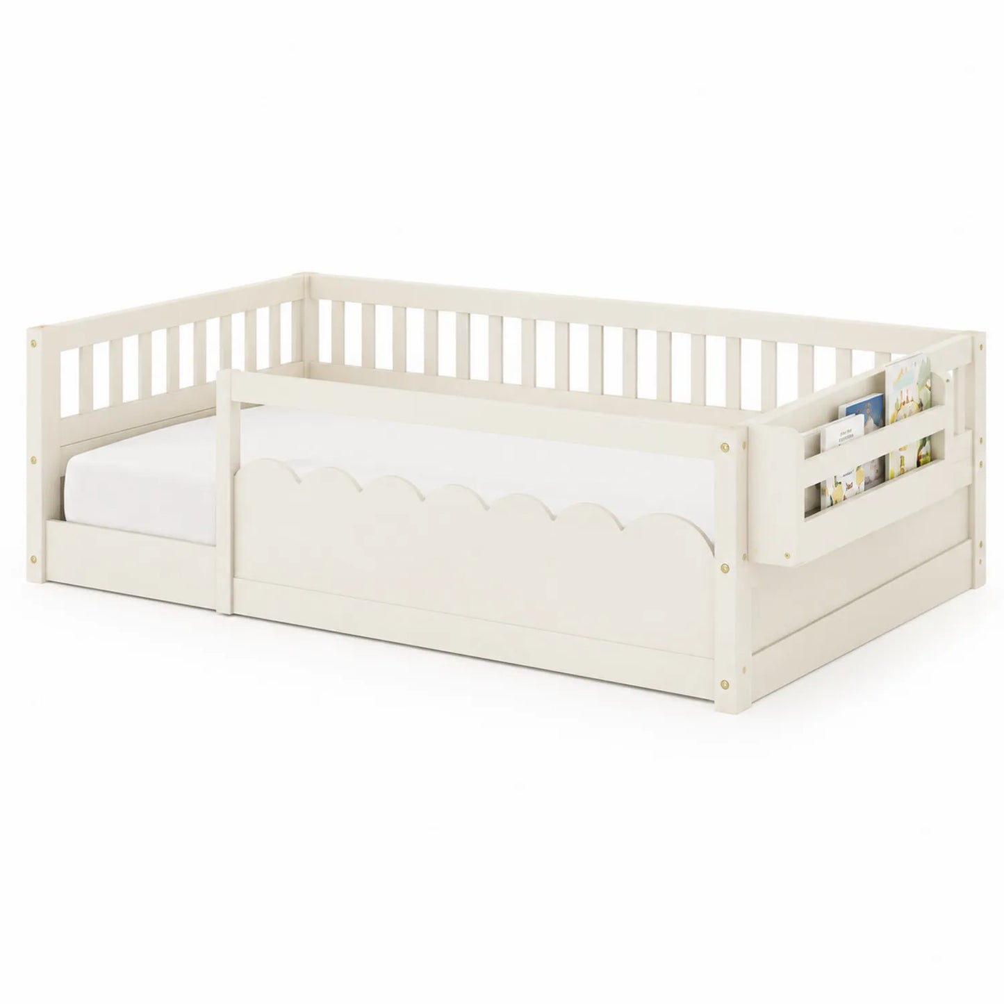 Letto per bambini in legno di pino crema 160x80 cm