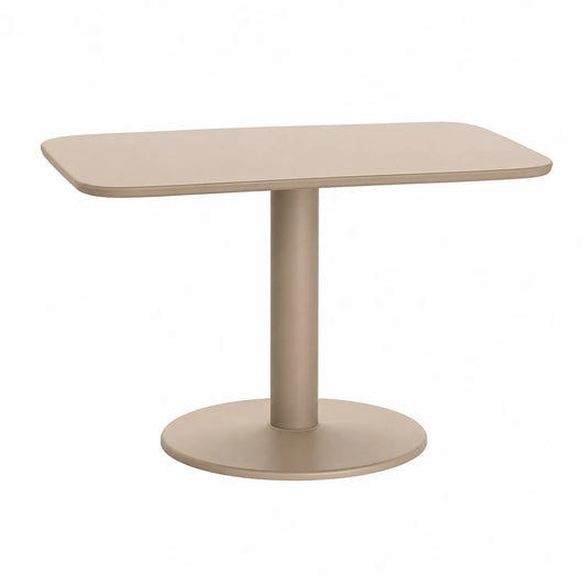 Tavolo da pranzo rettangolare in metallo beige 120x60x75 cm