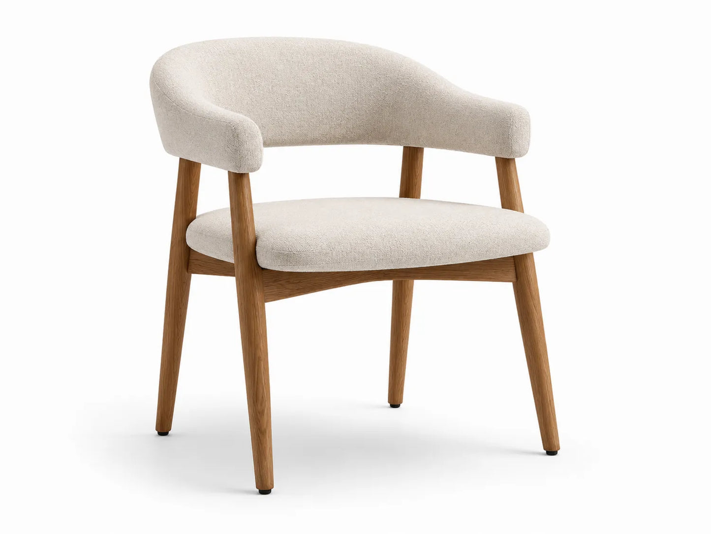 Sedia in legno con imbottitura in poliestere crema