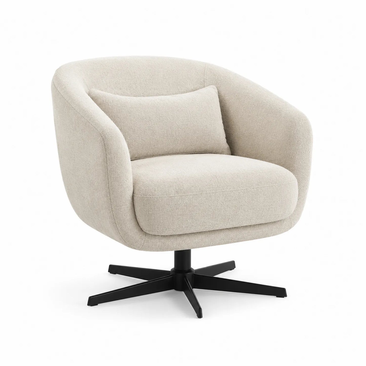 Poltrona in tessuto con base in metallo