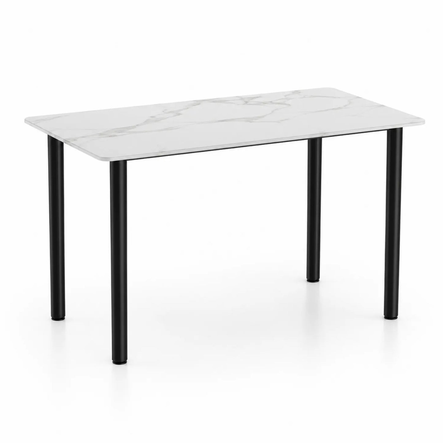 Tavolo da pranzo rettangolare in marmo e metallo 120x80x75 cm