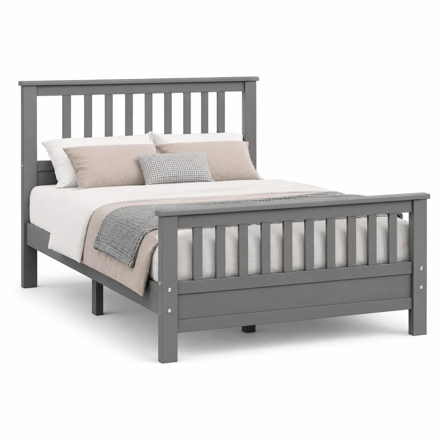 Letto matrimoniale in legno grigio 200x160 cm