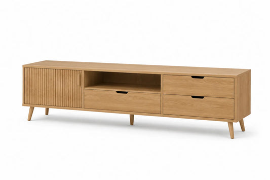 Mobile TV in legno con cassetti e porta 180x45x50 cm