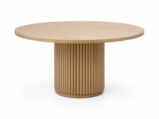Tavolo da pranzo rotondo in legno di rovere chiaro Ø120 cm