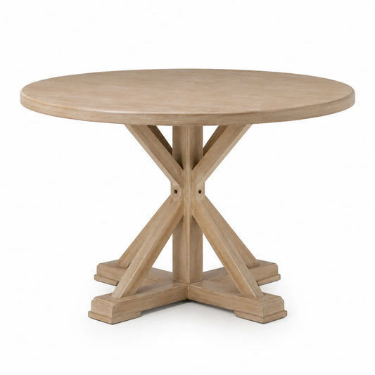 Tavolo da pranzo in legno massello di quercia, diametro 150 cm