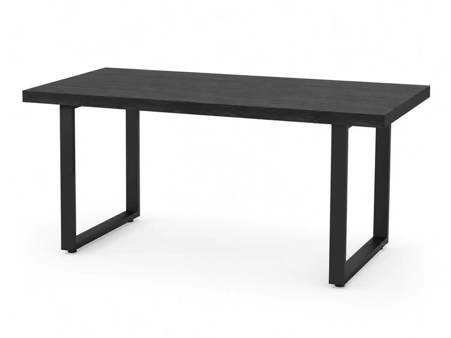 Tavolo da pranzo rettangolare in legno e metallo nero 180x90x75 cm