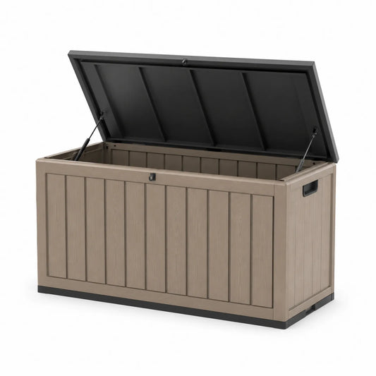 Contenitore da giardino in resina beige e nero