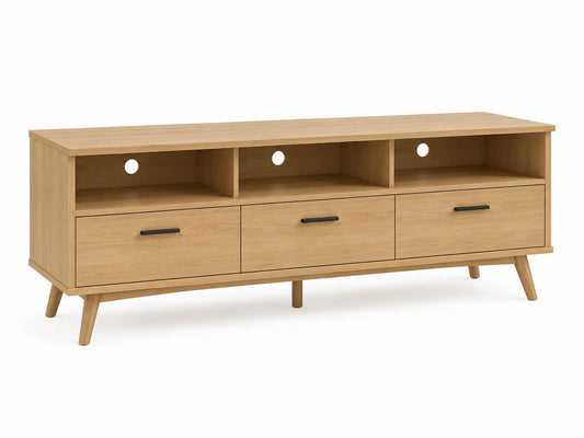 Mobile TV in Legno di Rovere con Cassetti e Scomparti