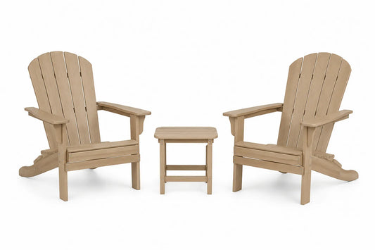 Set di 2 Sedie Adirondack e Tavolino in Legno di Acacia