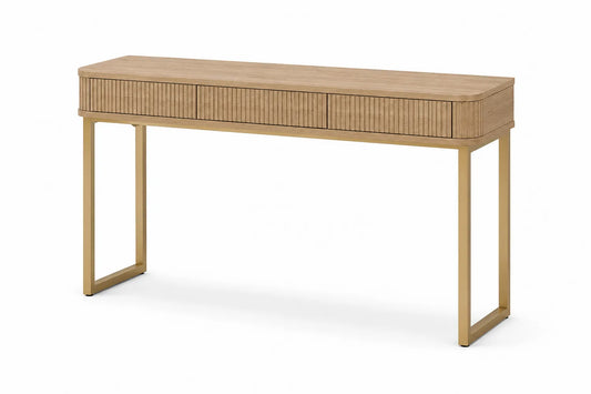 Consolle in Legno e Metallo Rovere Chiaro 120x40x75 cm